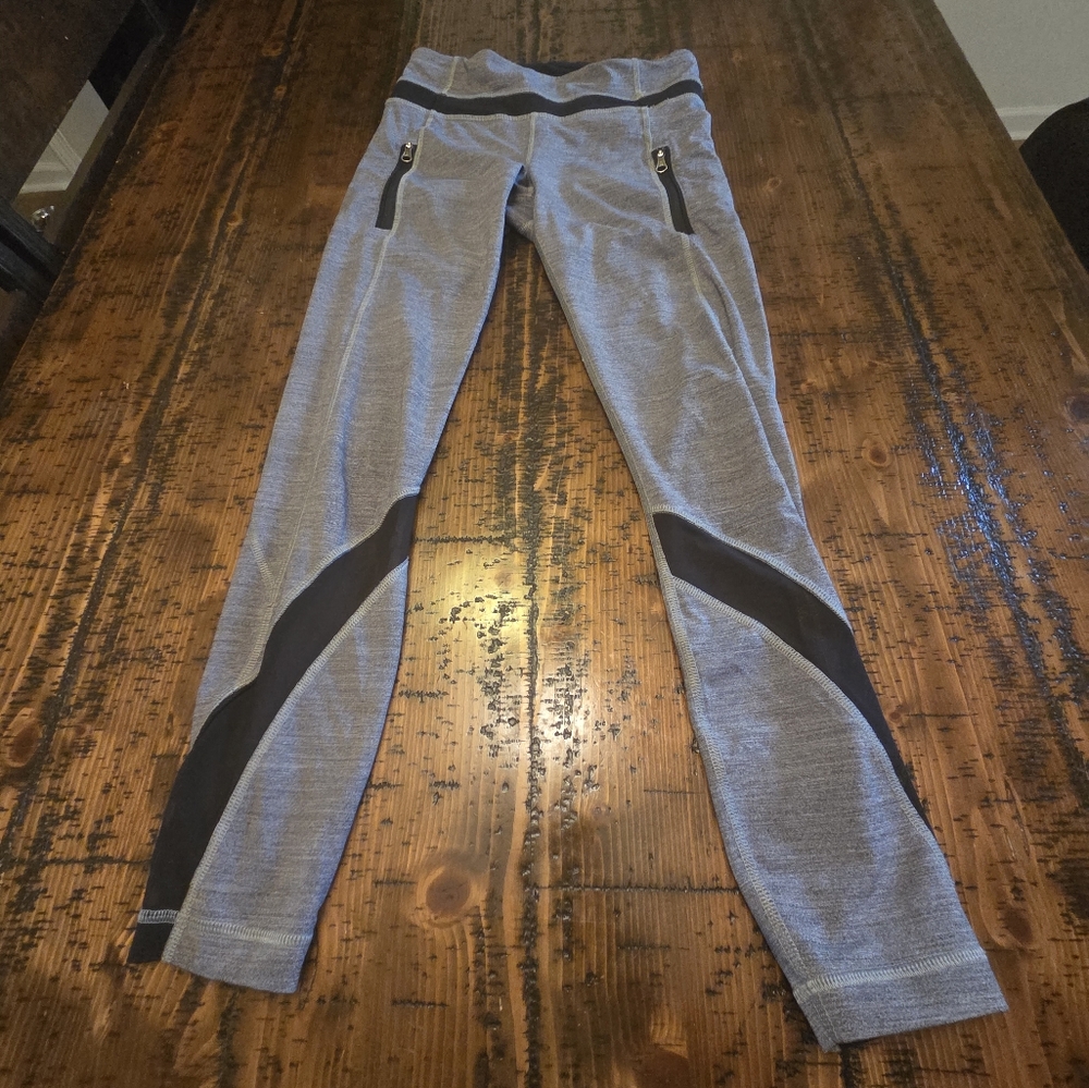 Gray and Black Athletic Leggings